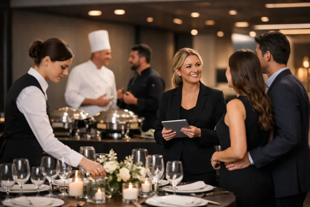 Espaço para eventos com equipe completa