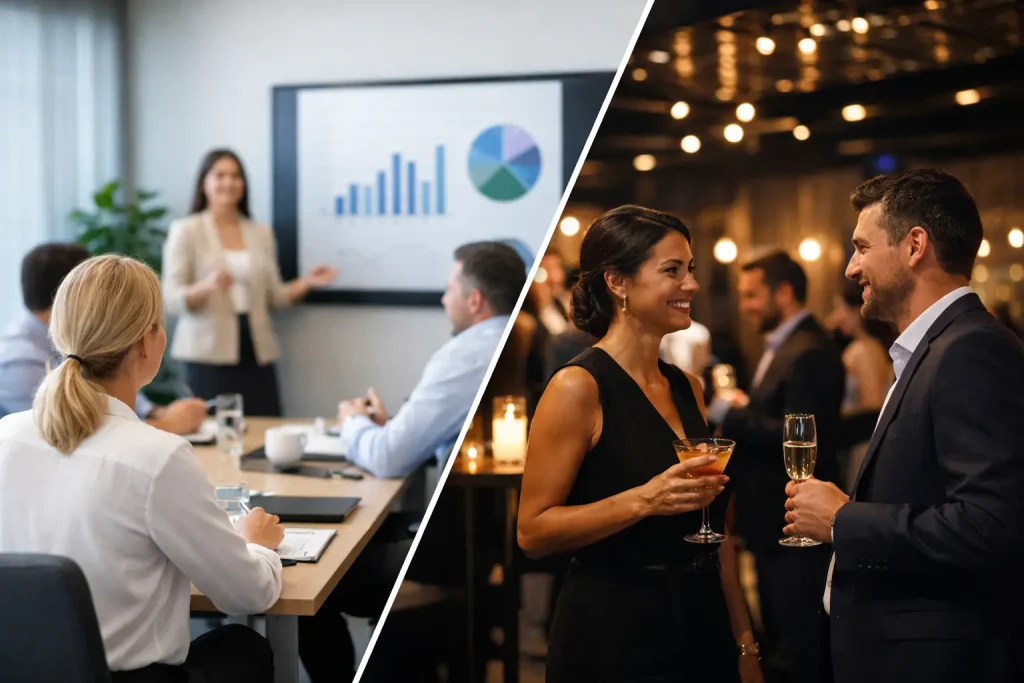 Como definir um evento diurno ou noturno corporativo