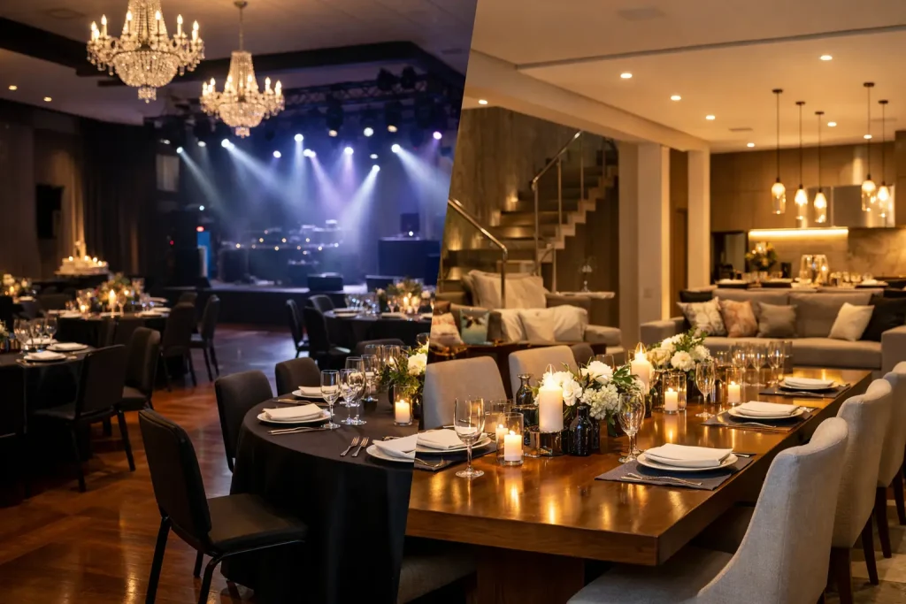 Salão fechado ou casa para eventos: o que escolher?