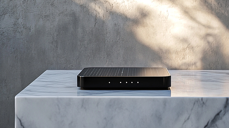 Carregador portátil solar como um dos brindes sustentáveis.