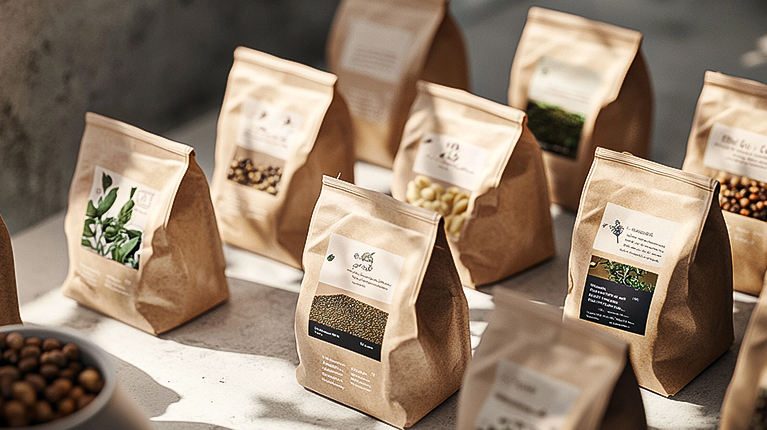 Sementes como um dos brindes sustentáveis.