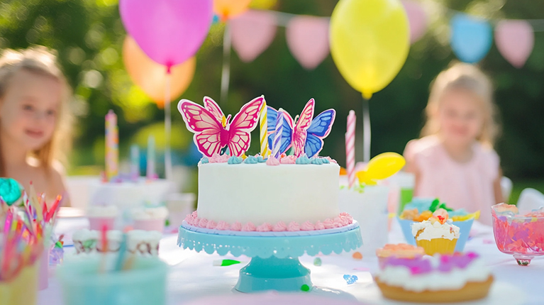 Borboletas como opção de temas infantis.