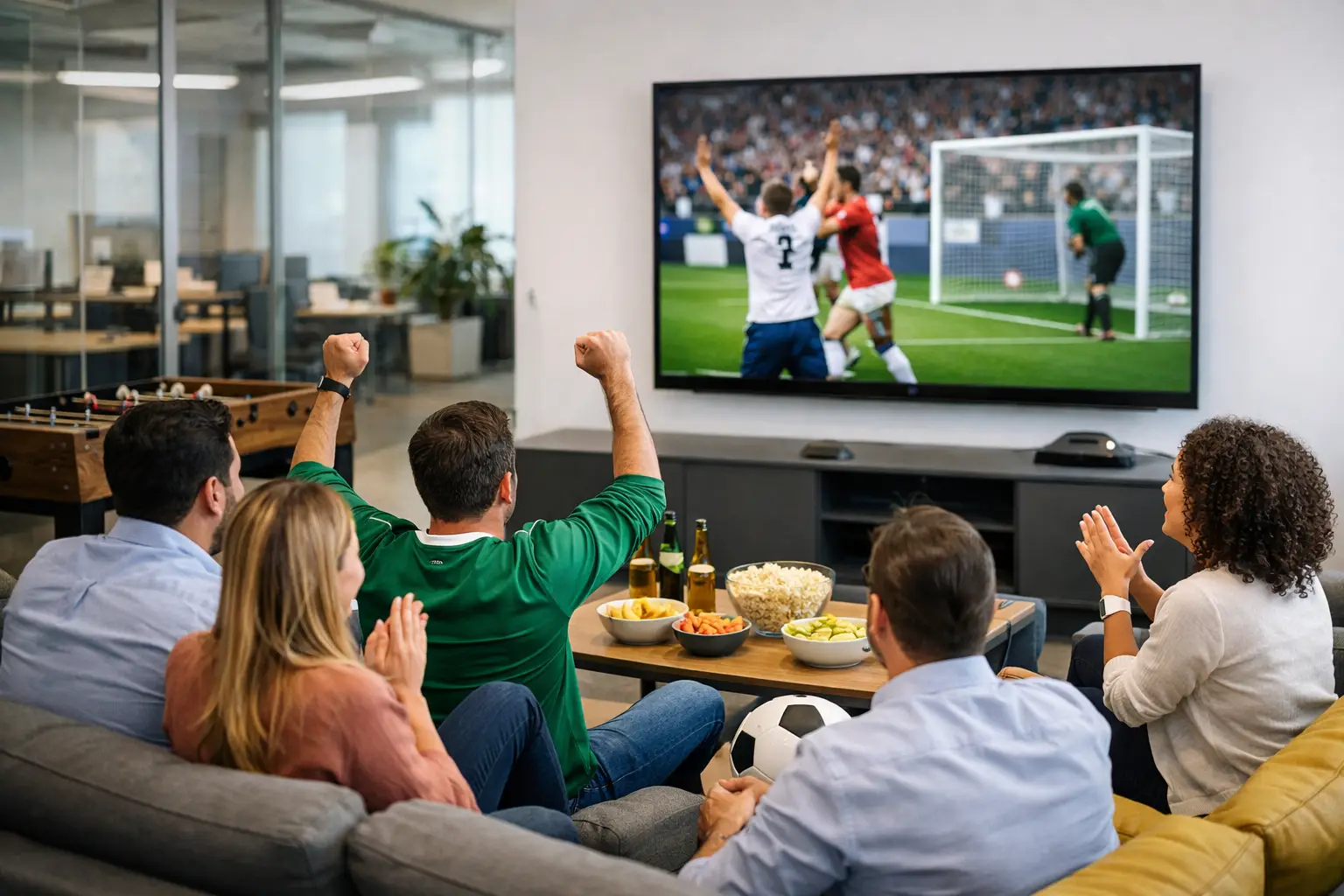Espaços para assistir os jogos da Copa na empresa