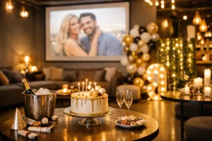 Case de aniversário com ambientação personalizada